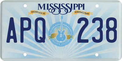 MS license plate APQ238