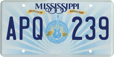 MS license plate APQ239