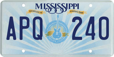 MS license plate APQ240
