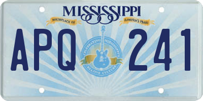 MS license plate APQ241