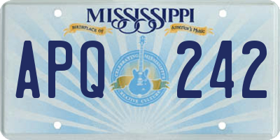 MS license plate APQ242