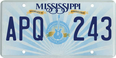 MS license plate APQ243