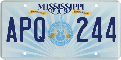 MS license plate APQ244