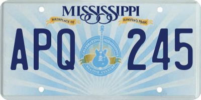 MS license plate APQ245