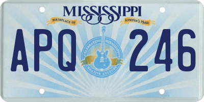 MS license plate APQ246