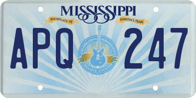 MS license plate APQ247