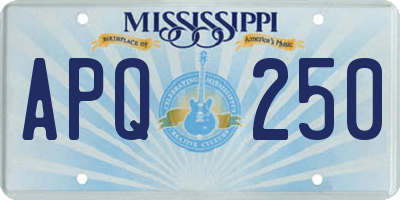 MS license plate APQ250