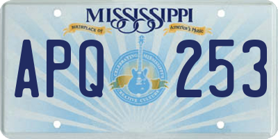 MS license plate APQ253