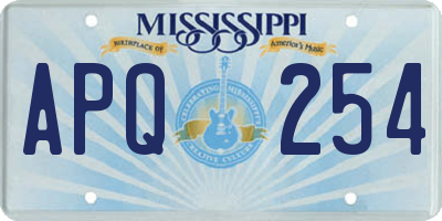 MS license plate APQ254
