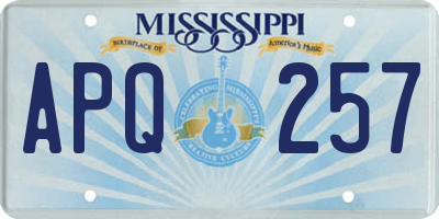 MS license plate APQ257