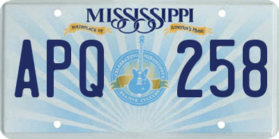 MS license plate APQ258