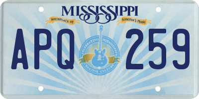 MS license plate APQ259