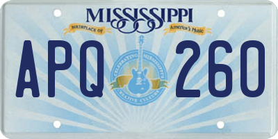 MS license plate APQ260