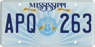 MS license plate APQ263