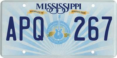 MS license plate APQ267