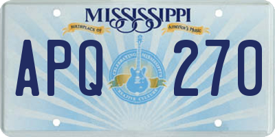 MS license plate APQ270