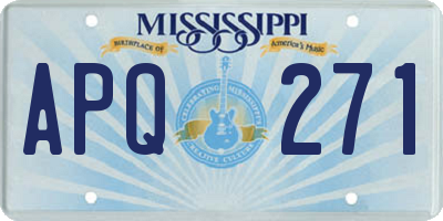 MS license plate APQ271