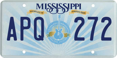 MS license plate APQ272