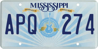 MS license plate APQ274