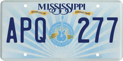 MS license plate APQ277