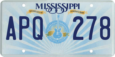 MS license plate APQ278