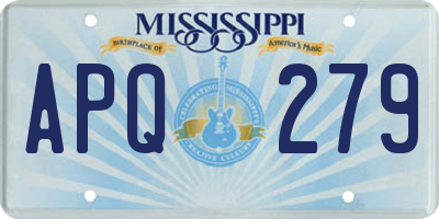 MS license plate APQ279
