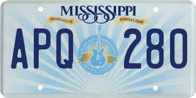 MS license plate APQ280