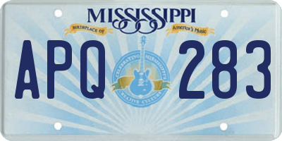 MS license plate APQ283