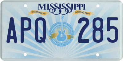 MS license plate APQ285