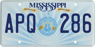 MS license plate APQ286