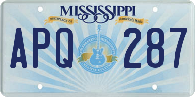 MS license plate APQ287