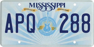 MS license plate APQ288