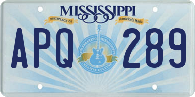 MS license plate APQ289
