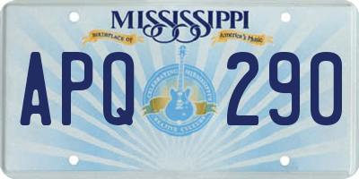 MS license plate APQ290