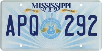 MS license plate APQ292