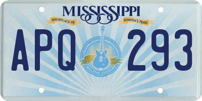 MS license plate APQ293