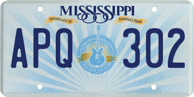 MS license plate APQ302