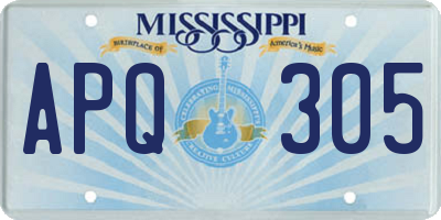 MS license plate APQ305