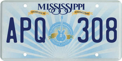 MS license plate APQ308