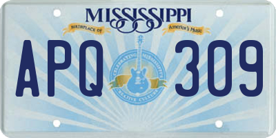 MS license plate APQ309