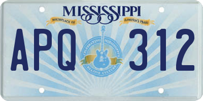 MS license plate APQ312