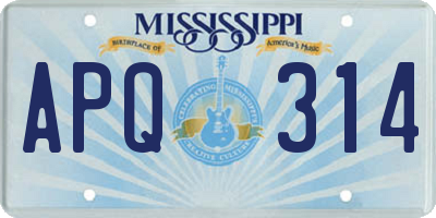 MS license plate APQ314