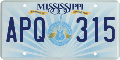 MS license plate APQ315
