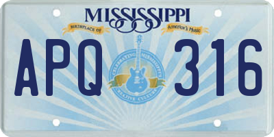 MS license plate APQ316