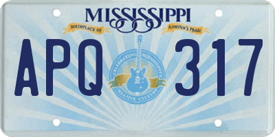 MS license plate APQ317