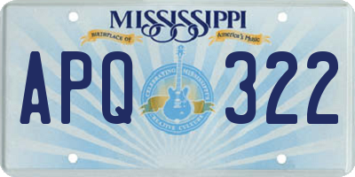 MS license plate APQ322