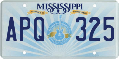 MS license plate APQ325