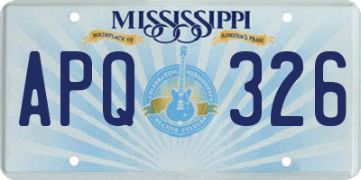 MS license plate APQ326