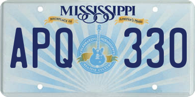 MS license plate APQ330