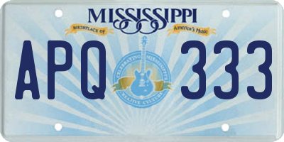 MS license plate APQ333